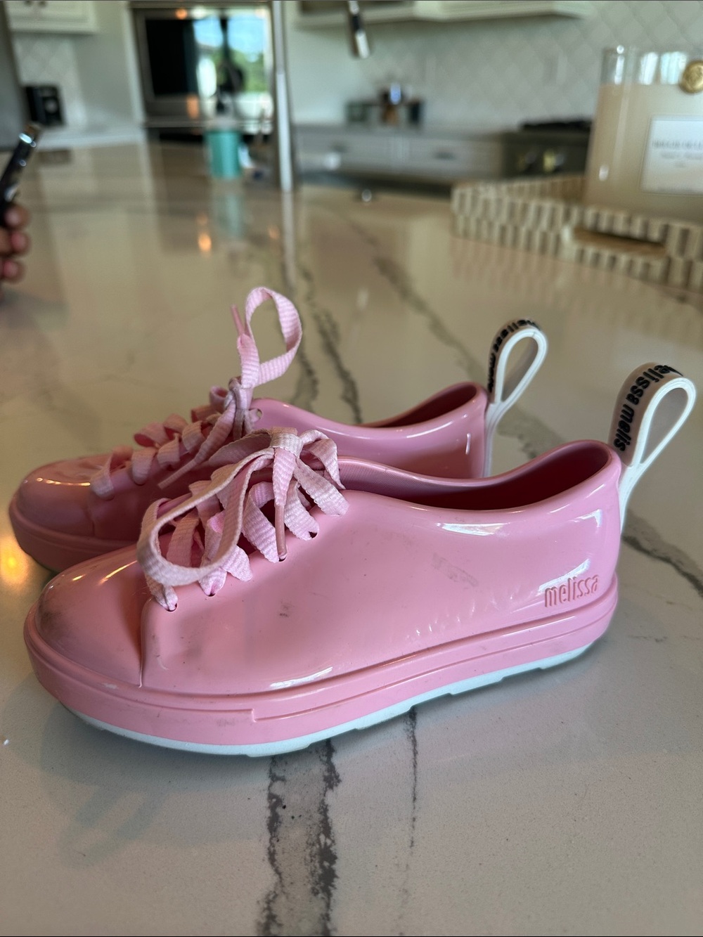 Melissa Kids Bubblegum Pink Lace-Up Sneakers